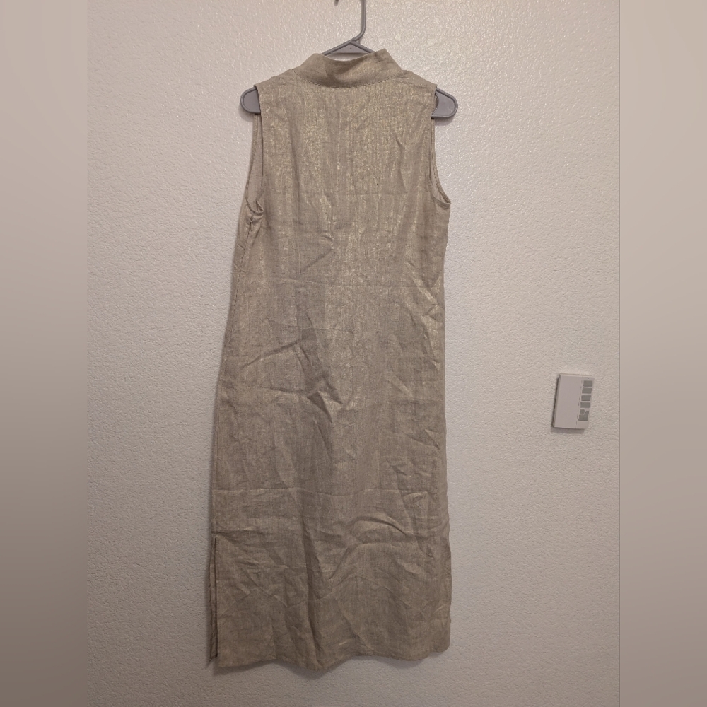 NWT Sail To Sable Sleeveless Gold Dress - Picture 3 of 3